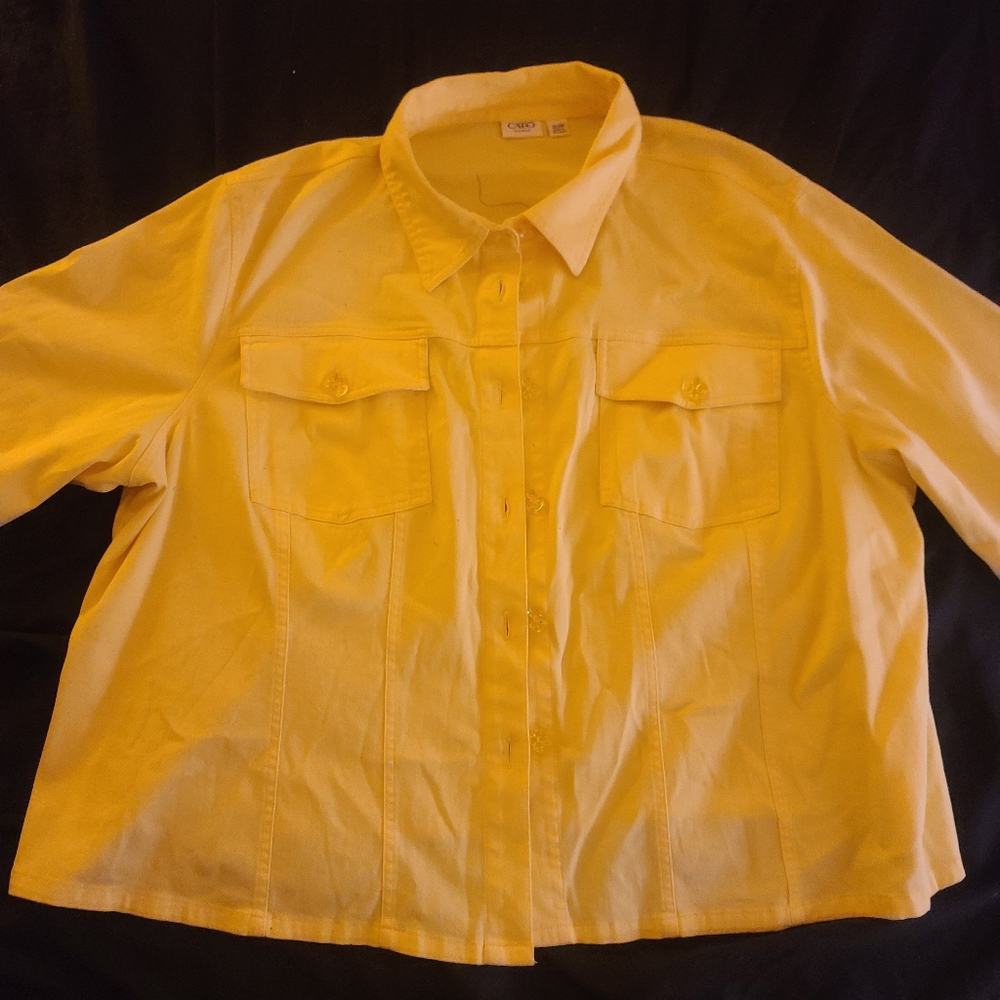 Cato Woman Jacket | Yellow | 26/28W | Front Button Up